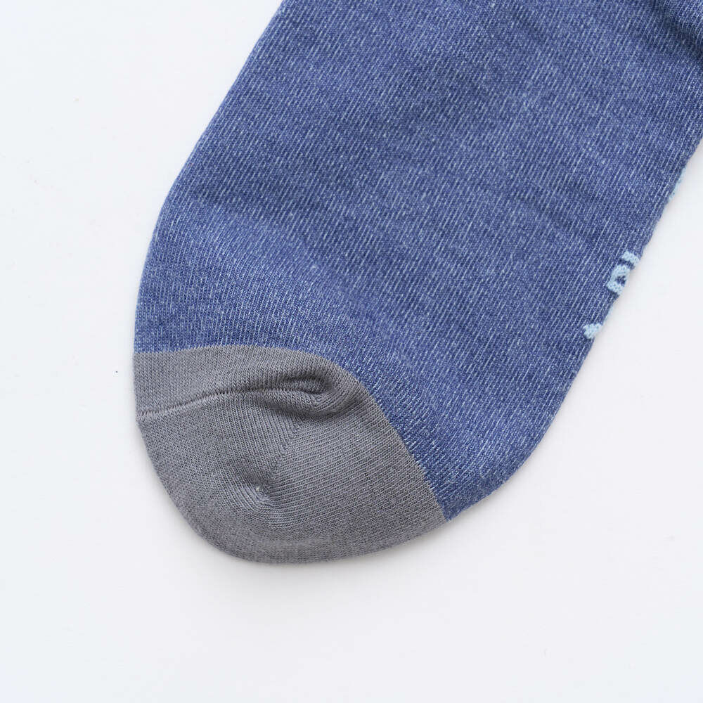 緹花中長襪/玻璃海棠/澄淨灰