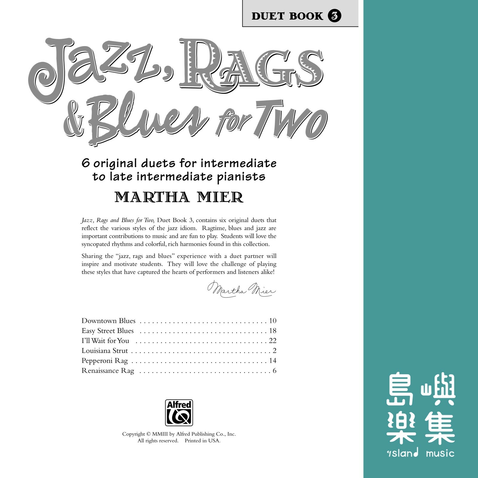 Jazz, Rags & Blues for Two, Book 3