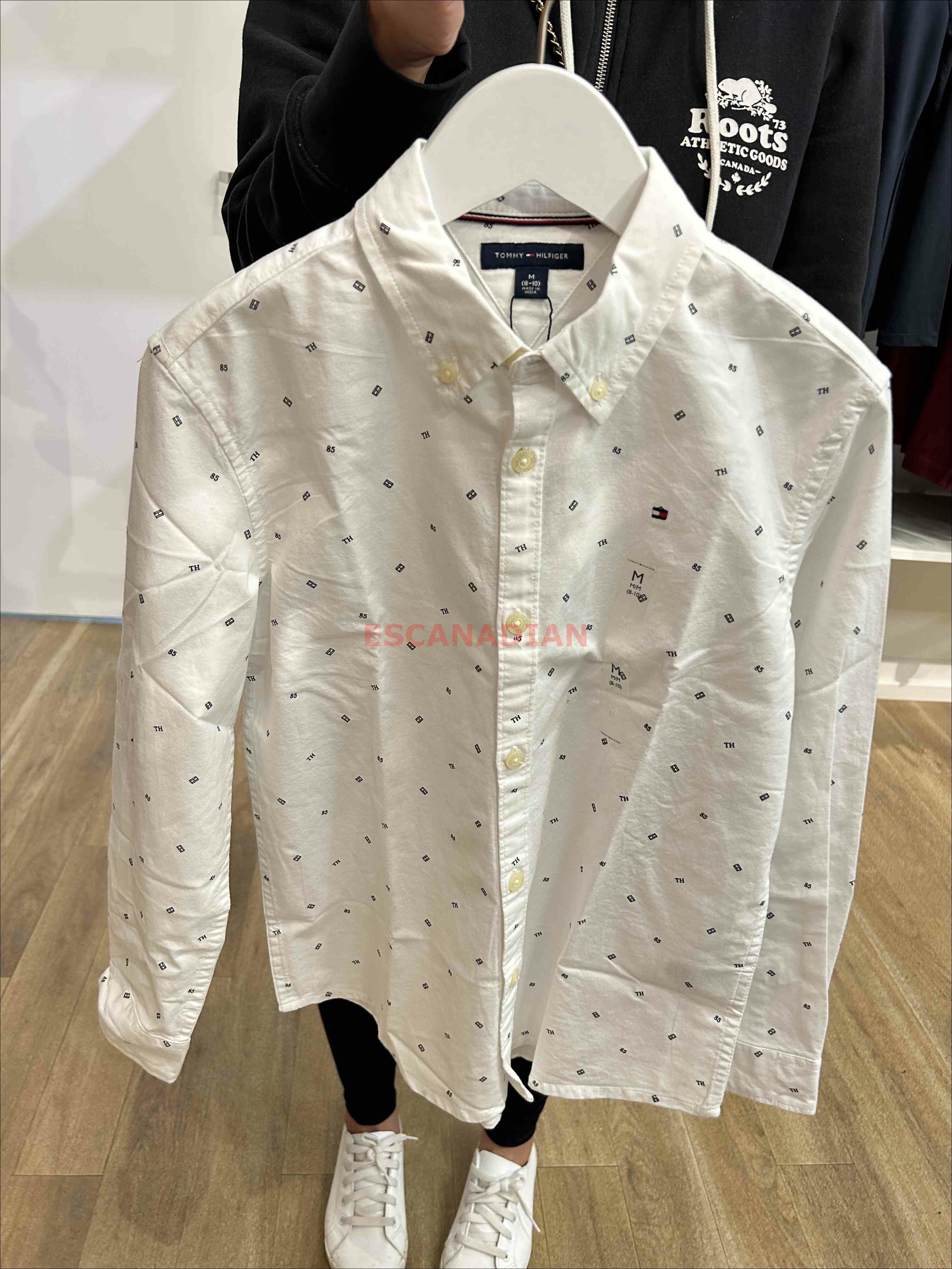 TOMMY 男大童 滿版 長袖襯衫 (2色)