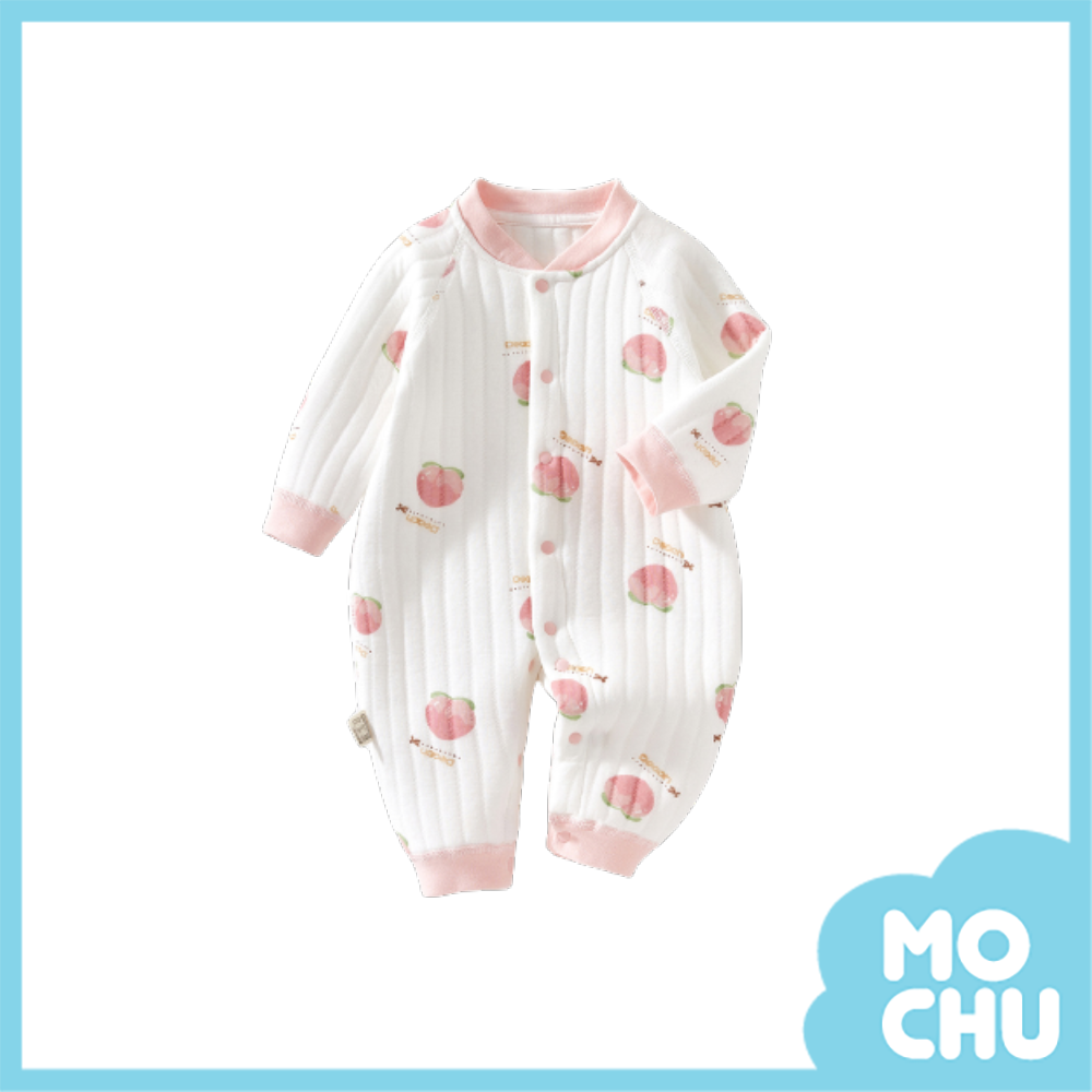 粉嫩水蜜桃保暖連身衣