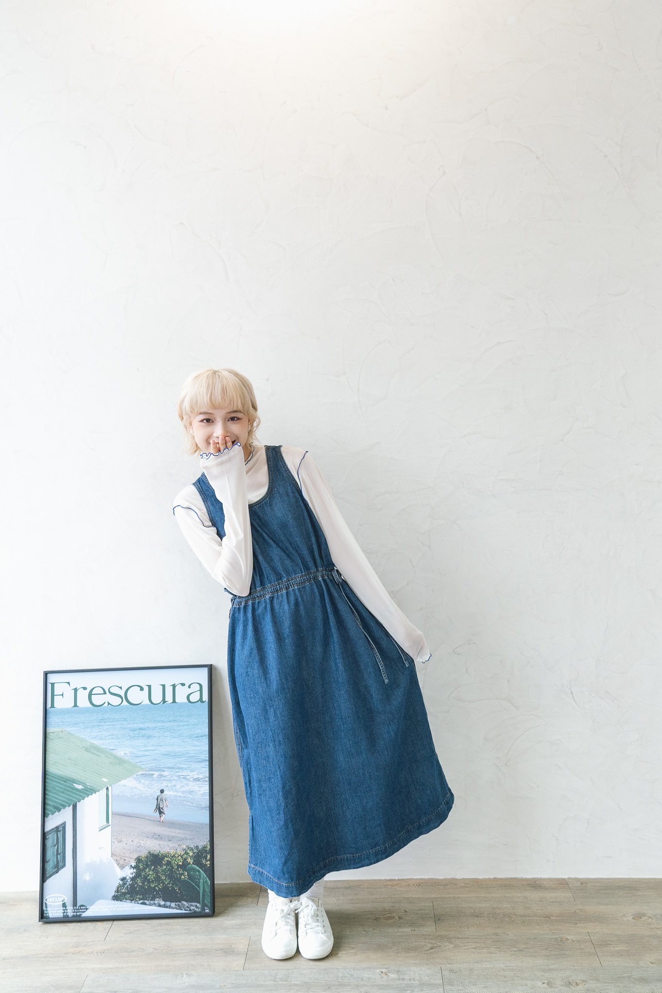 9893｜牛仔布綁帶連衣裙