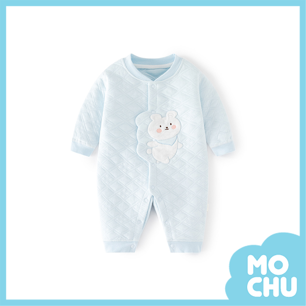 領巾小熊夾棉保暖連身衣(兩色)