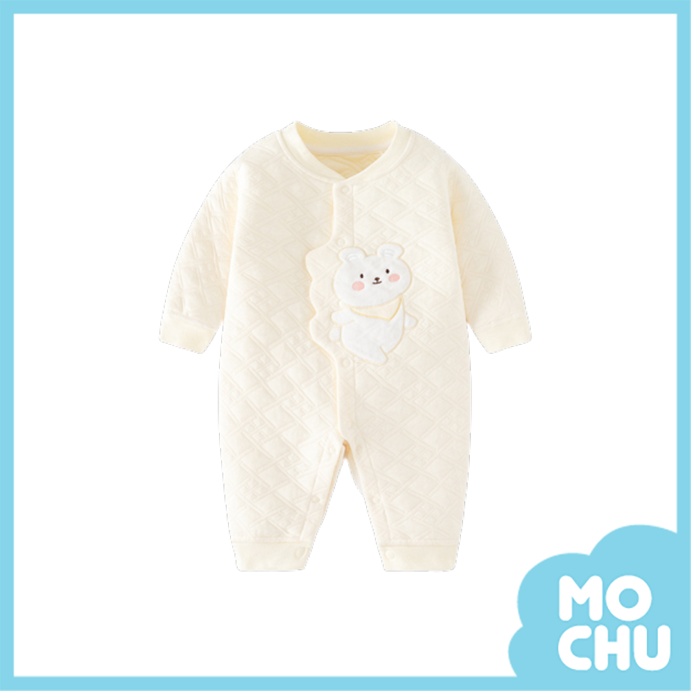 領巾小熊夾棉保暖連身衣(兩色)