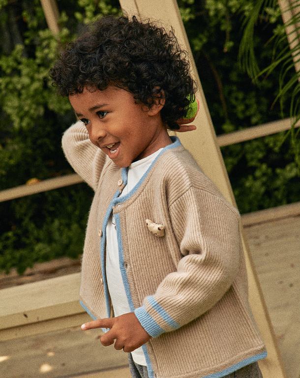 Dot to Dot 山羊絨藍紋開衫