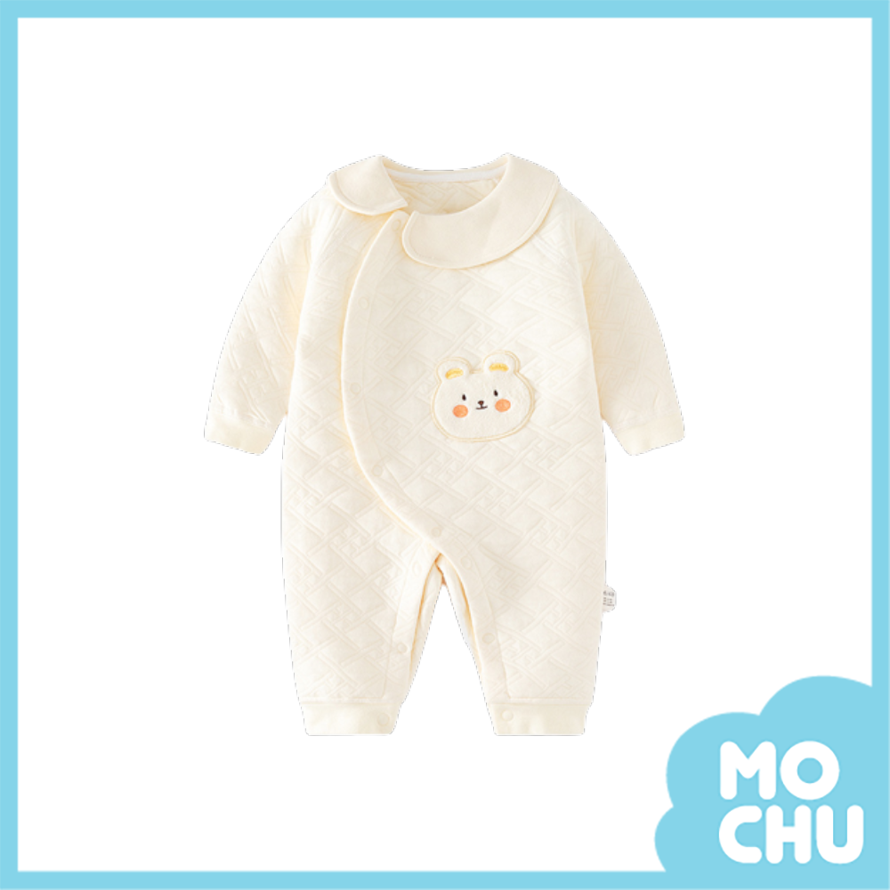 臉紅紅小熊夾棉保暖連身衣(兩色)