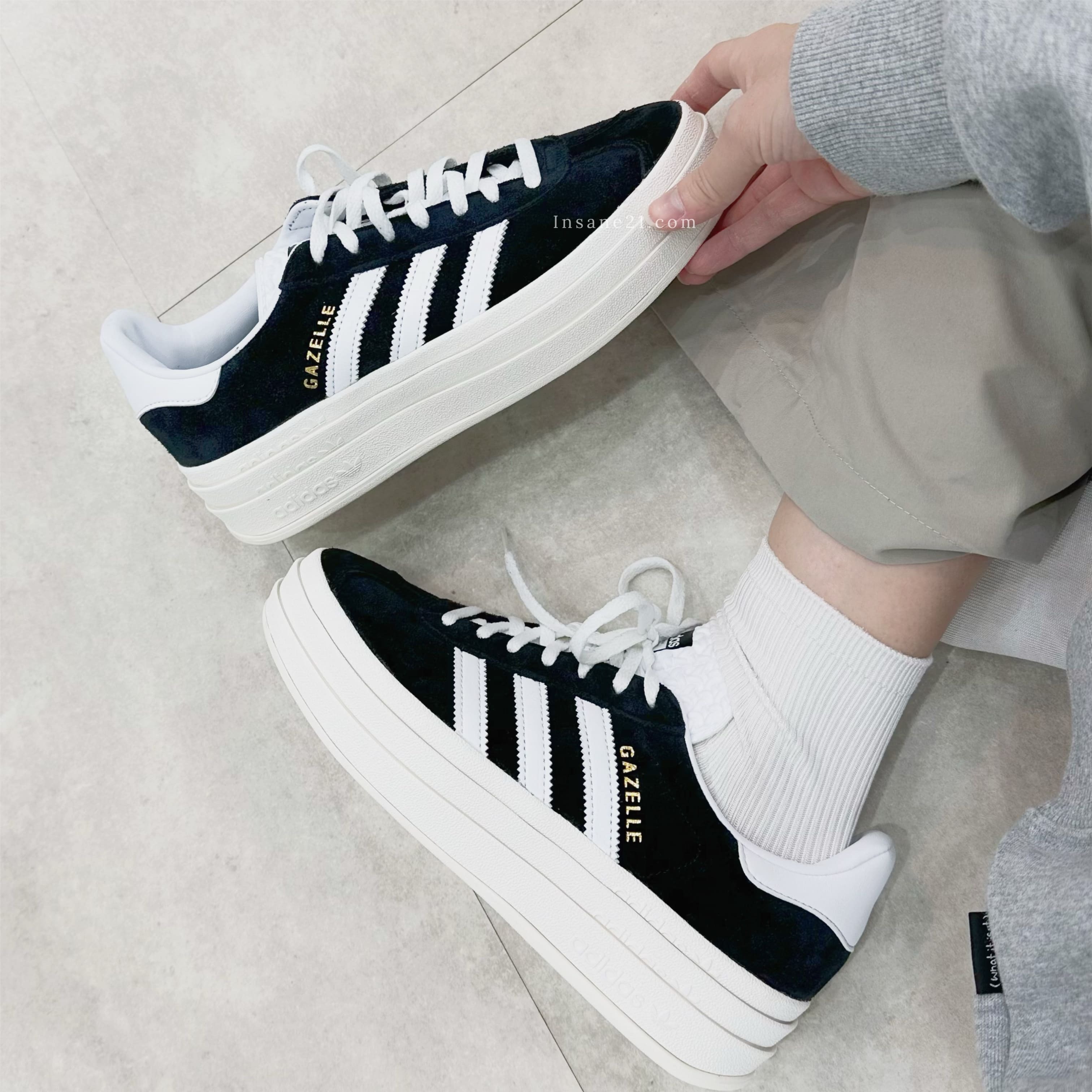 ADIDAS ORIGINALS GAZELLE BOLD 黑白 男女 休閒 厚底增高 HQ6912