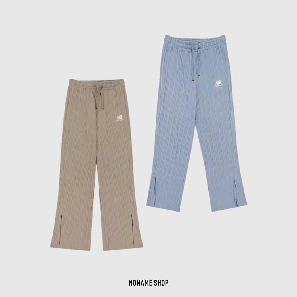NEW BALANCE NB 坑條 開岔 抽繩 長褲 兩色 (女款)