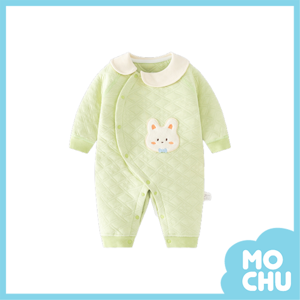 領結兔兔夾棉保暖連身衣(兩色)