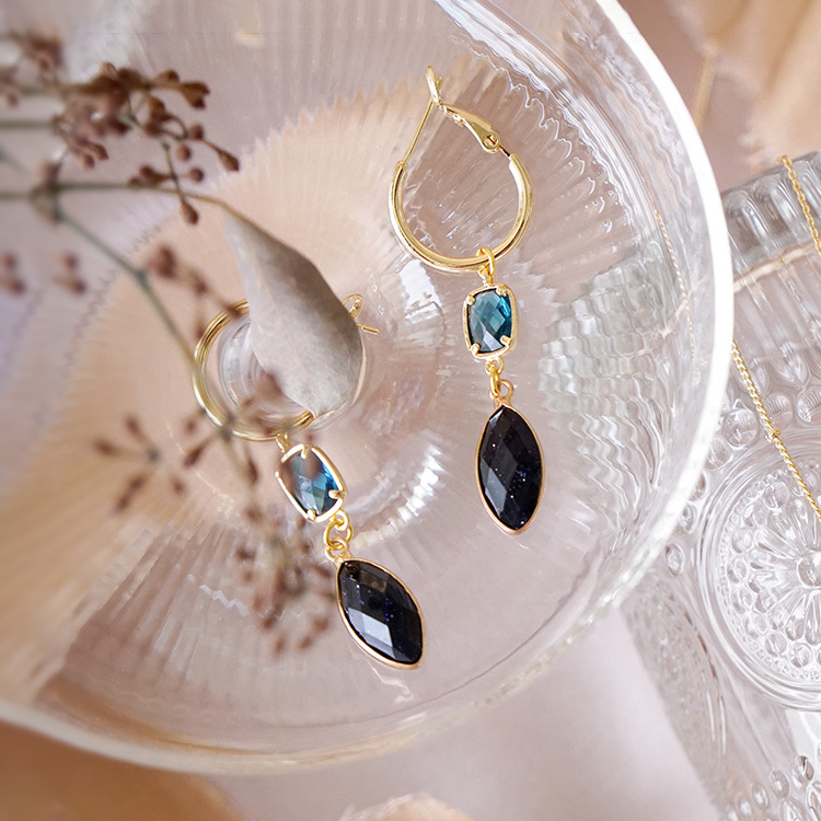 莉莉安 – 藍金沙 – 耳環