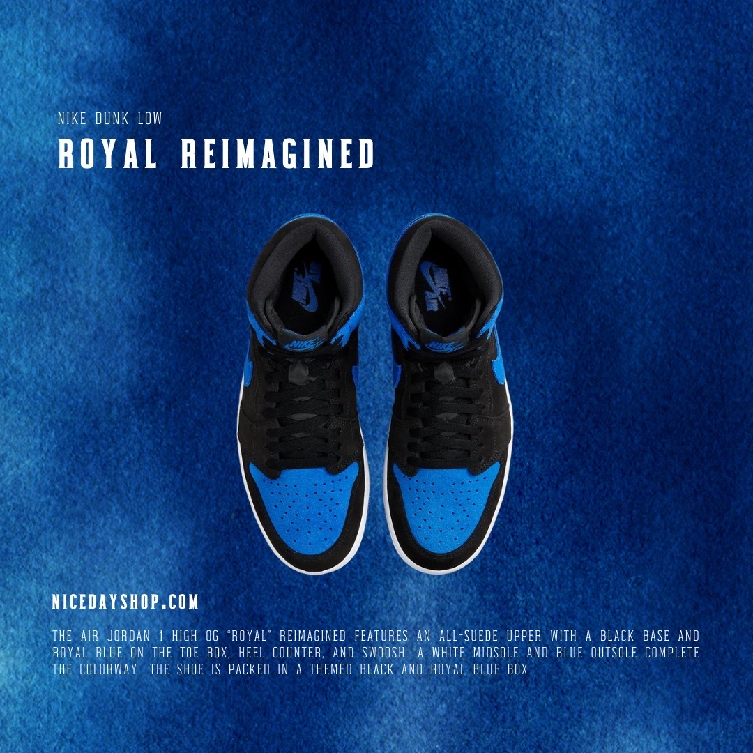 NICEDAY 代購Nike Air Jordan 1 OG Royal Reimaginer 皇家藍絨面