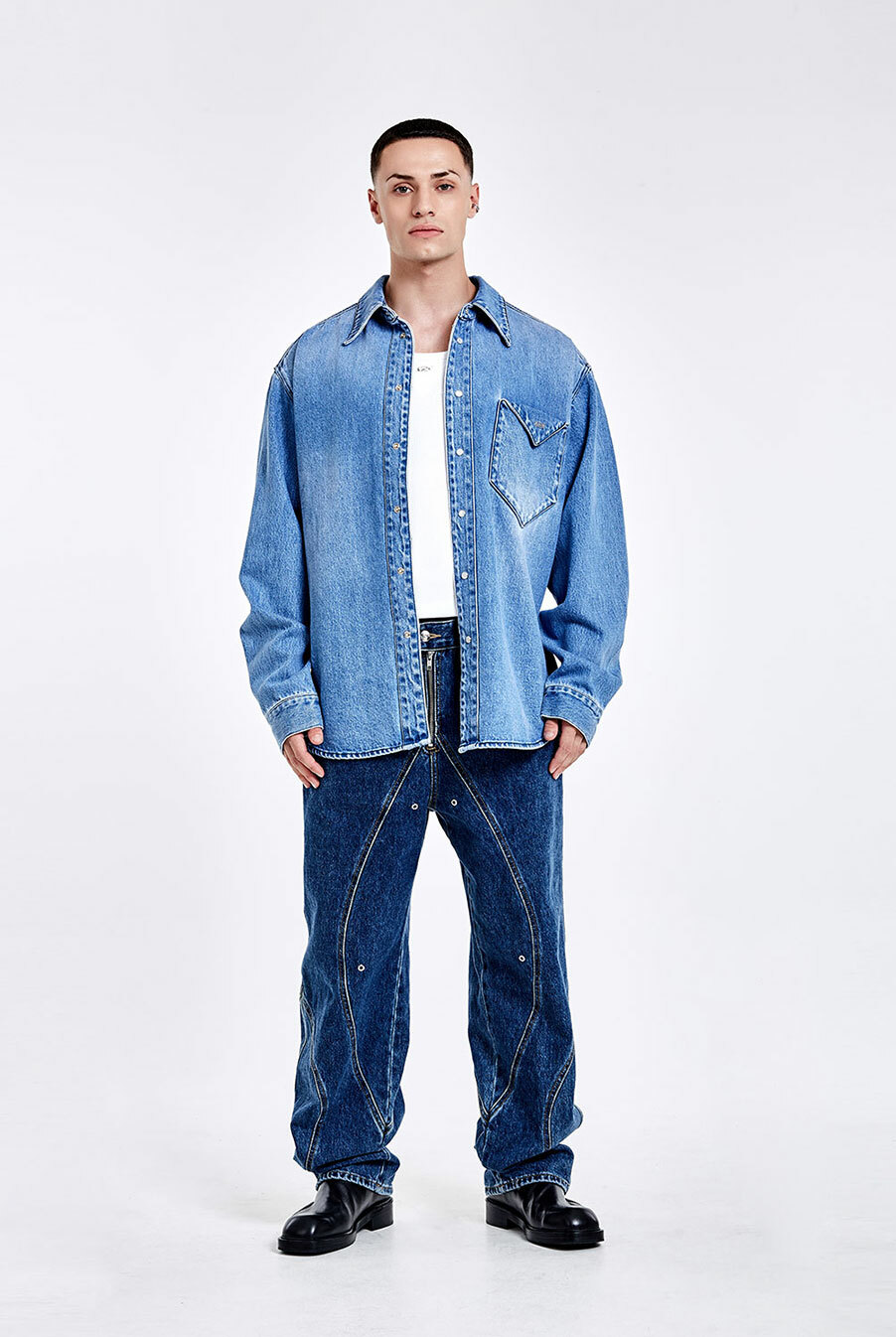 Triangle Denim shirt - Blue