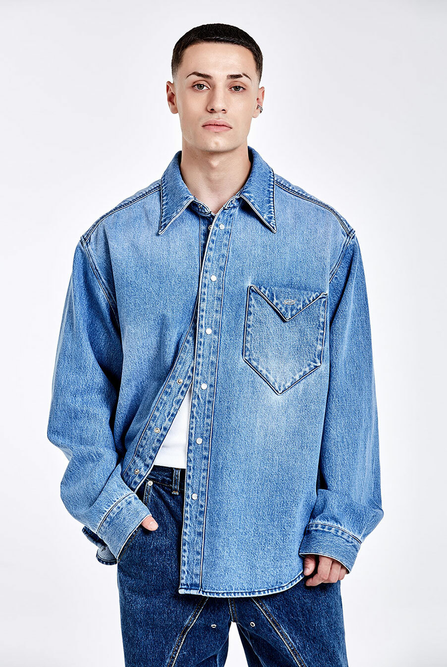 Triangle Denim shirt - Blue
