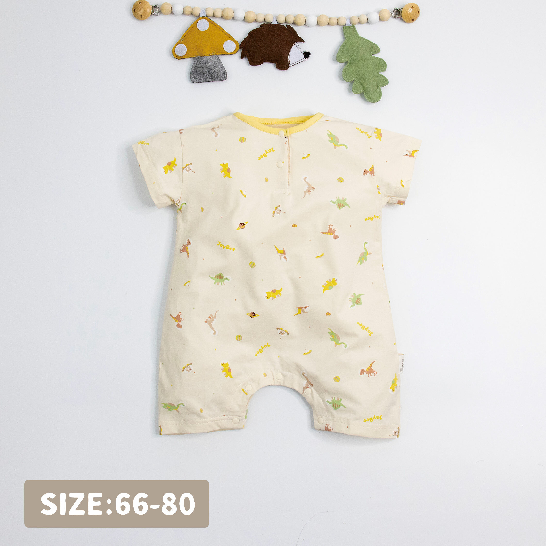 【JB1039】太空恐龍。霜柔棉短袖爬服/連身衣