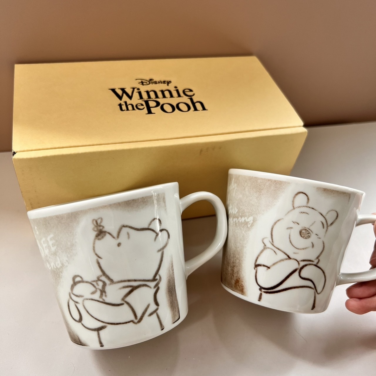 【現貨】迪士尼 小熊維尼陶藝風馬克杯
