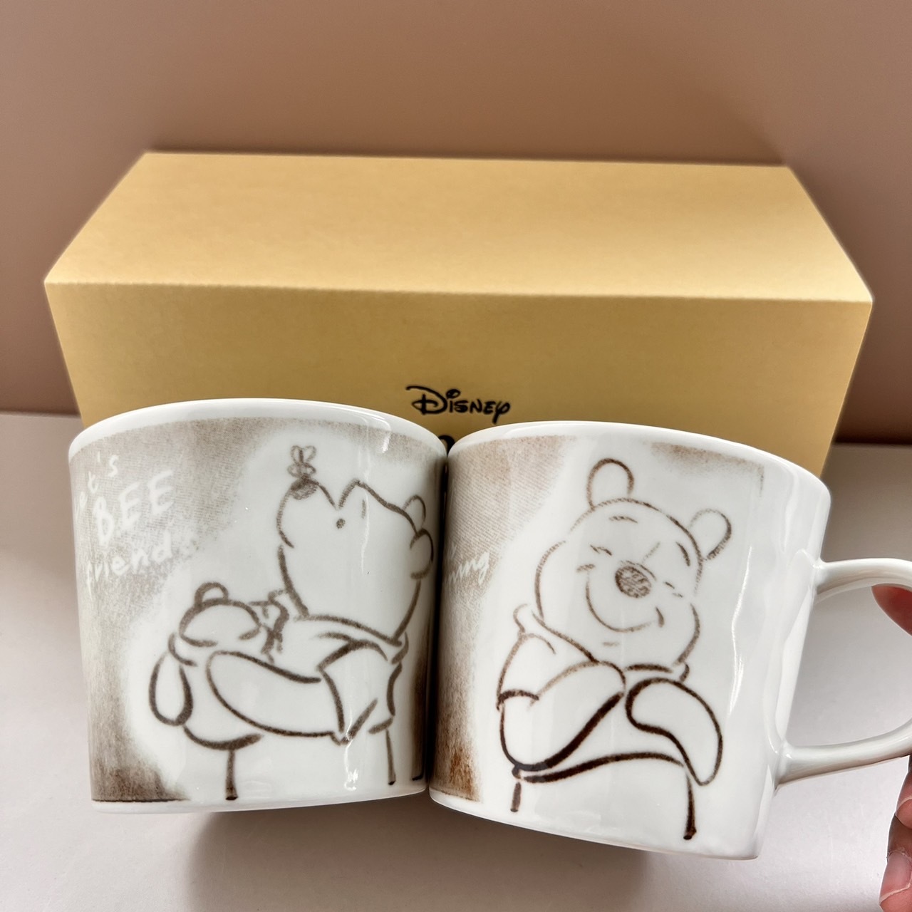 【現貨】迪士尼 小熊維尼陶藝風馬克杯