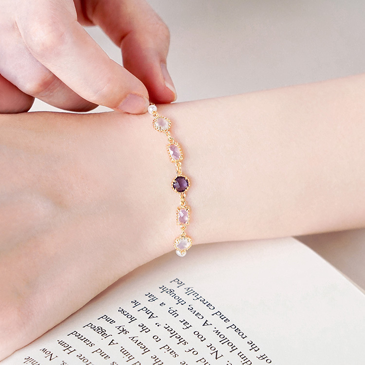 星夜裡的人 · 紫粉 – 珍珠 – 手鍊