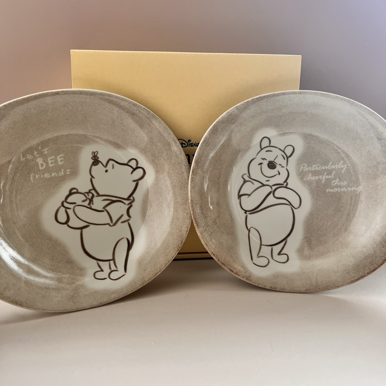 【現貨】迪士尼 小熊維尼陶藝風餐盤