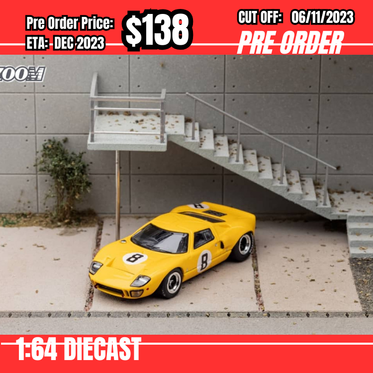 PO-$138 * Zoom * 1:64 Ford GT40 Mk1 Yellow #8 [OD31/10]