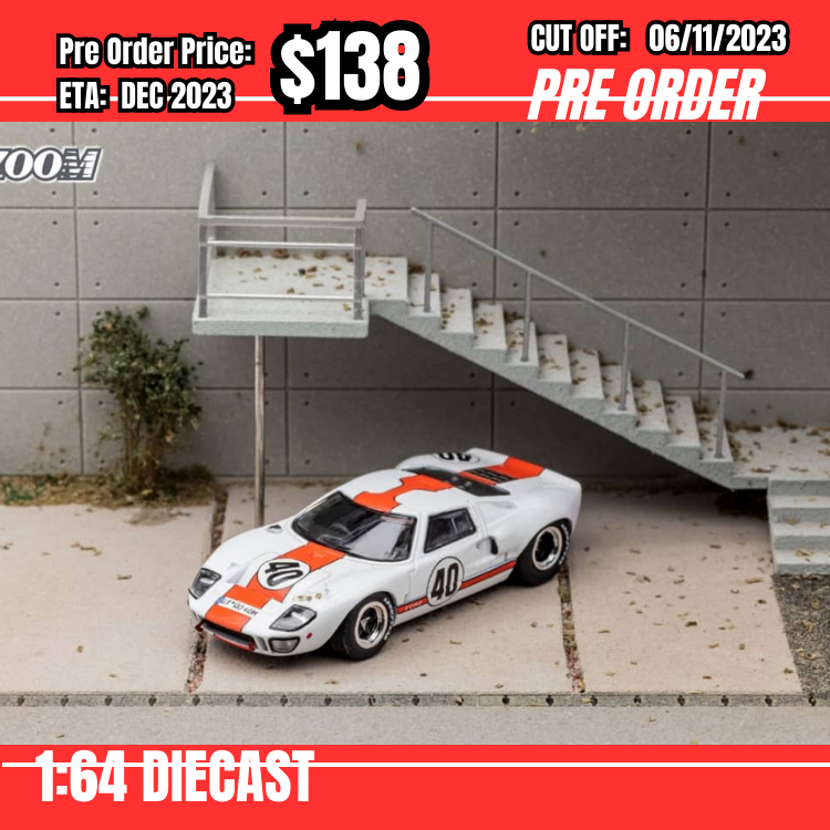 PO-$138 * Zoom * 1:64 Ford GT40 Mk1 White #40 [OD31/10]
