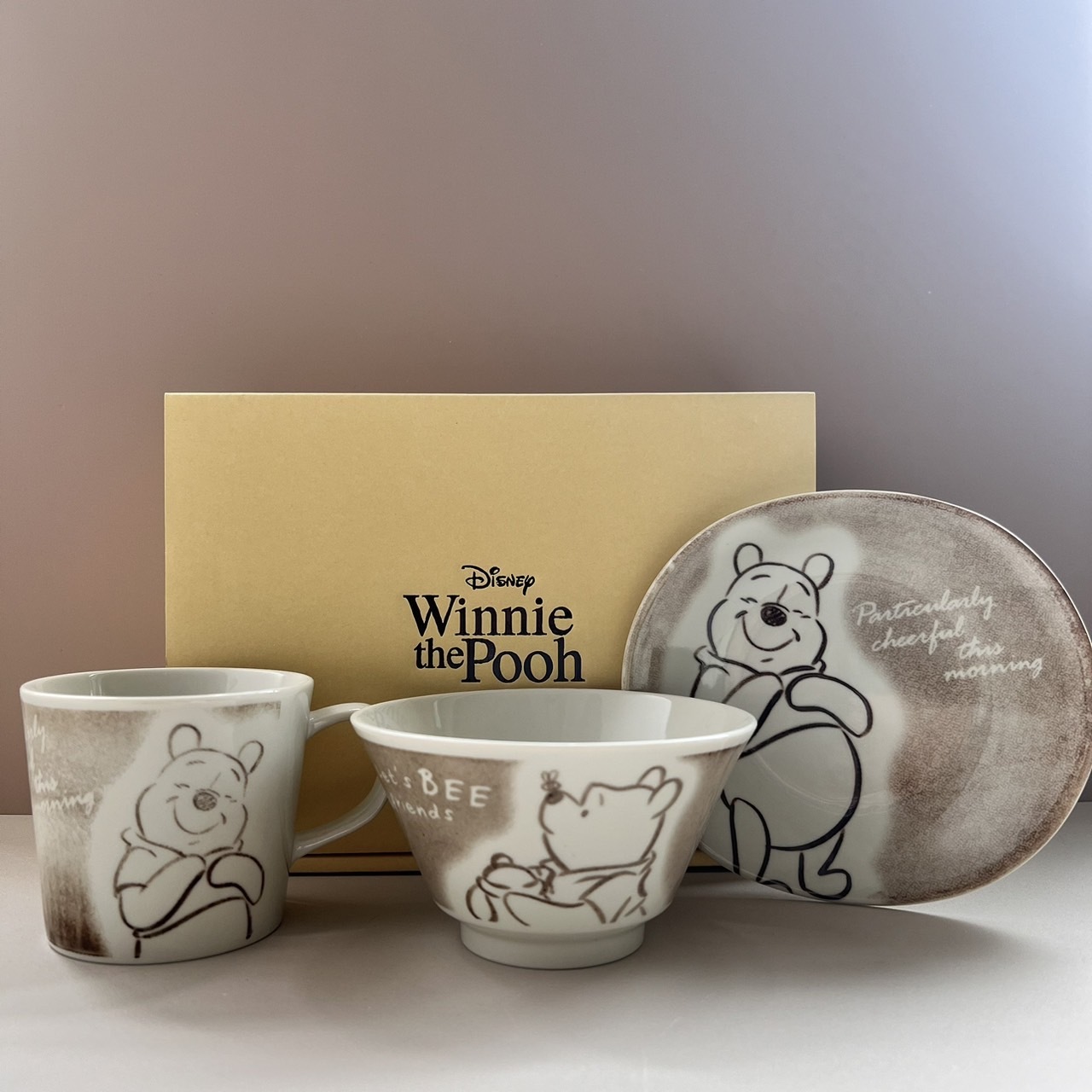 【現貨】迪士尼 小熊維尼陶藝風陶瓷套組