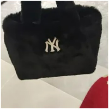 [S] MLB WOMEN BASIC FUR FLEECE TOTE BAG,BLACK, 3AORS0526K001-50BKS (SMLB286)