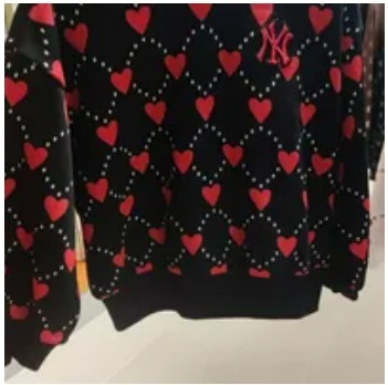 [S] MLB HEART ALL OVER SWEATSHIRT,BLACK, 7FMTH0334GP001-50BKS (SMLB287)