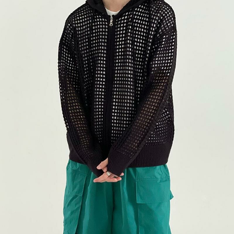 洞網連帽外套