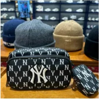 [S] MLB MONOGRAM MINI NY CROSS BAG,BLACK, 3ACRS012NGP007-50BKS (SMLB293)