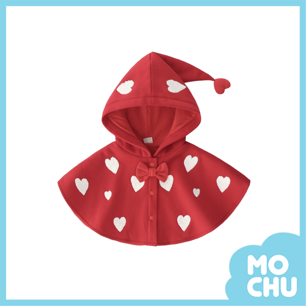 俏皮小紅心斗篷披風