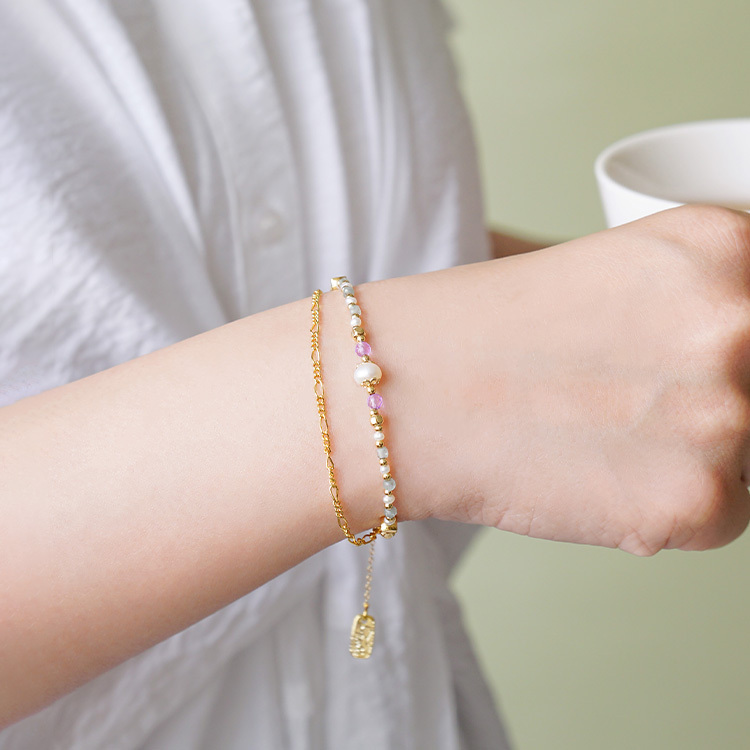 ｜桃花｜呼喊愛情 – 磷灰紫水晶 – 手鍊