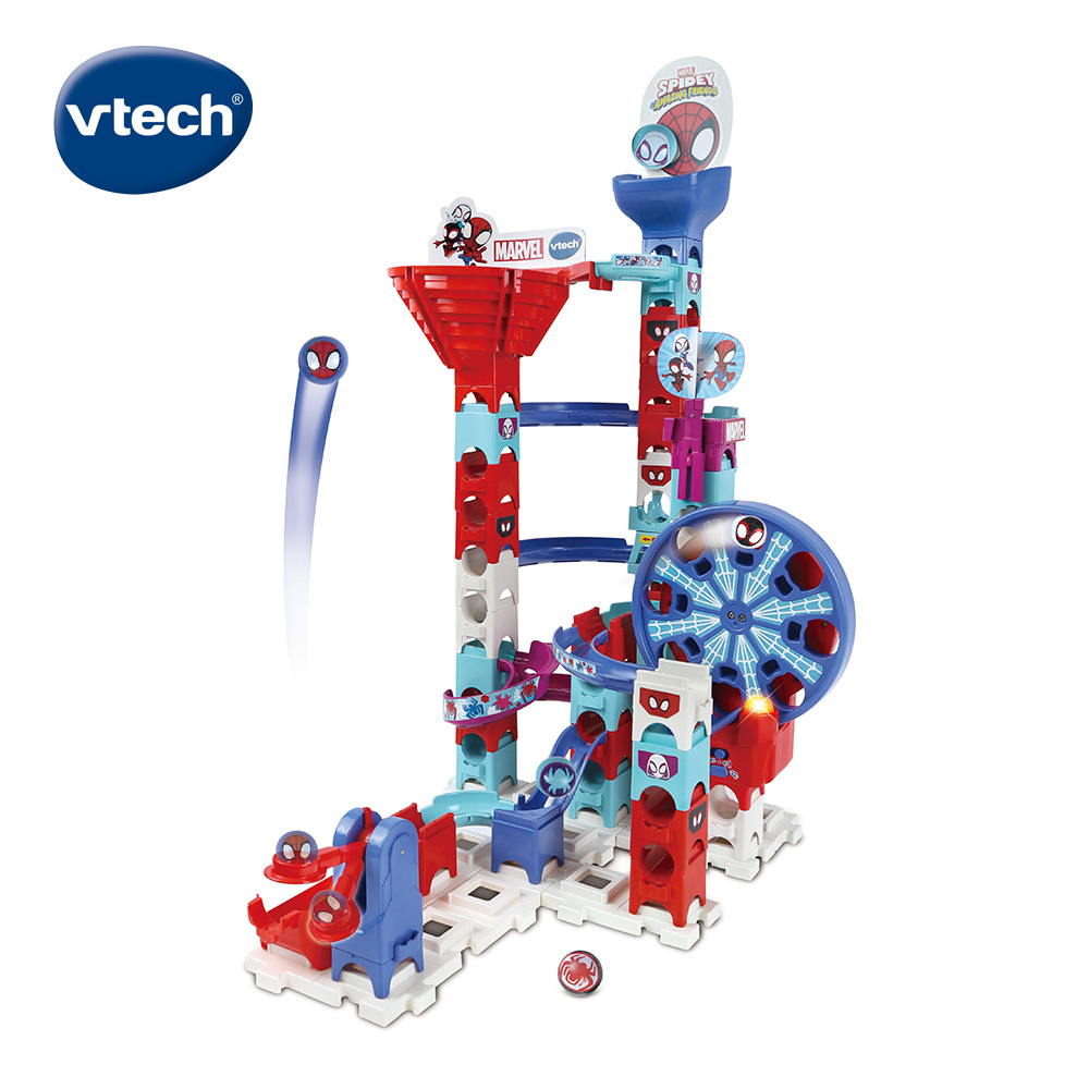《 英國 Vtech 》智能滾球積木建構軌道組 - 蜘蛛人大冒險
