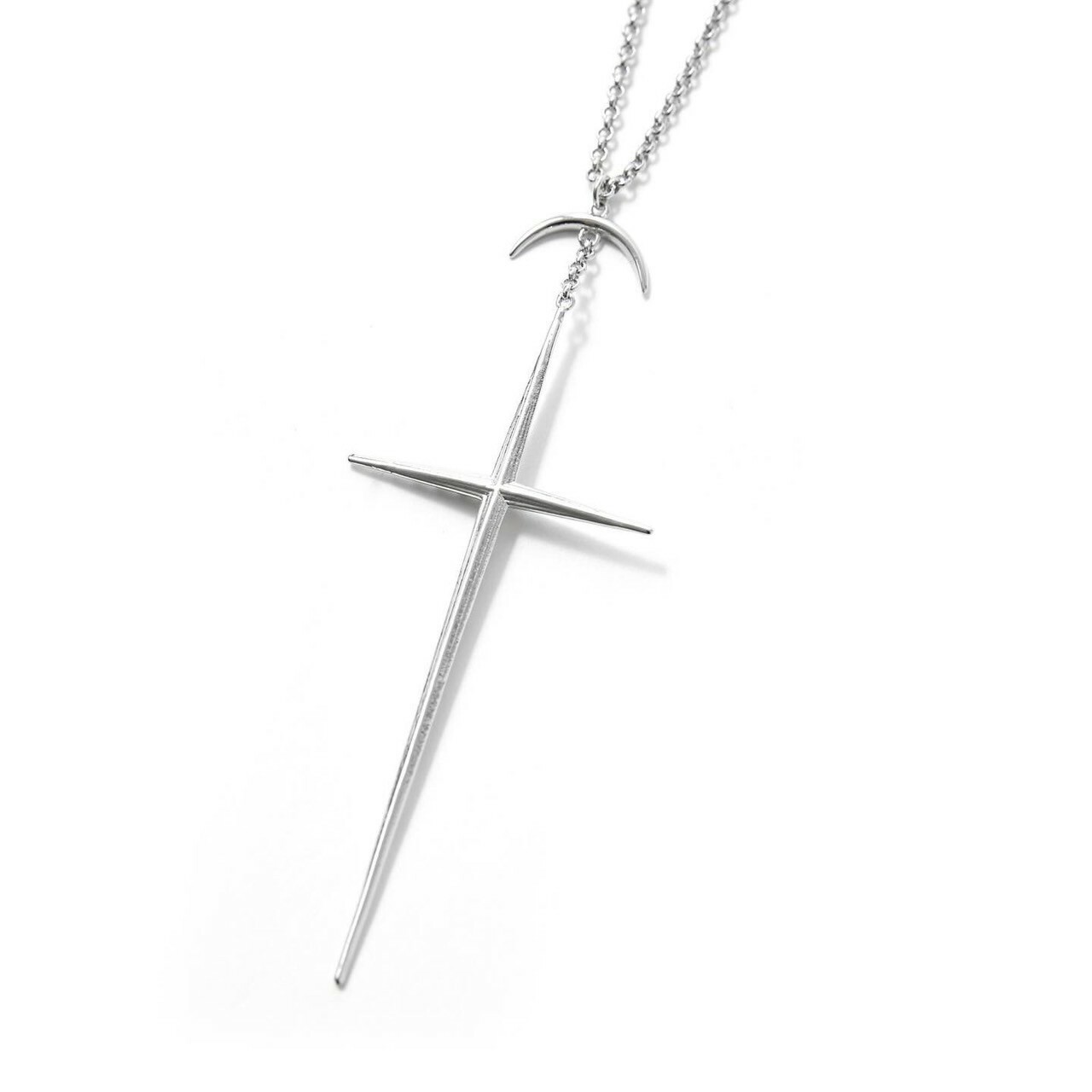 Fe3c 彎月 十字架項鍊 Bling Bling Cross Necklace