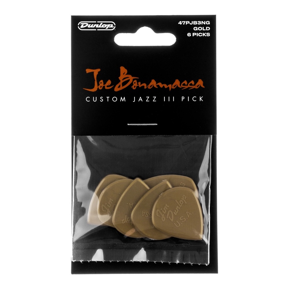 Dunlop Dunlop Joe Bonamassa Gold Jazz III Pick 47PJB3NG 簽名彈片 六片裝 — 三峽配件 / 週邊｜YA! 玩音樂