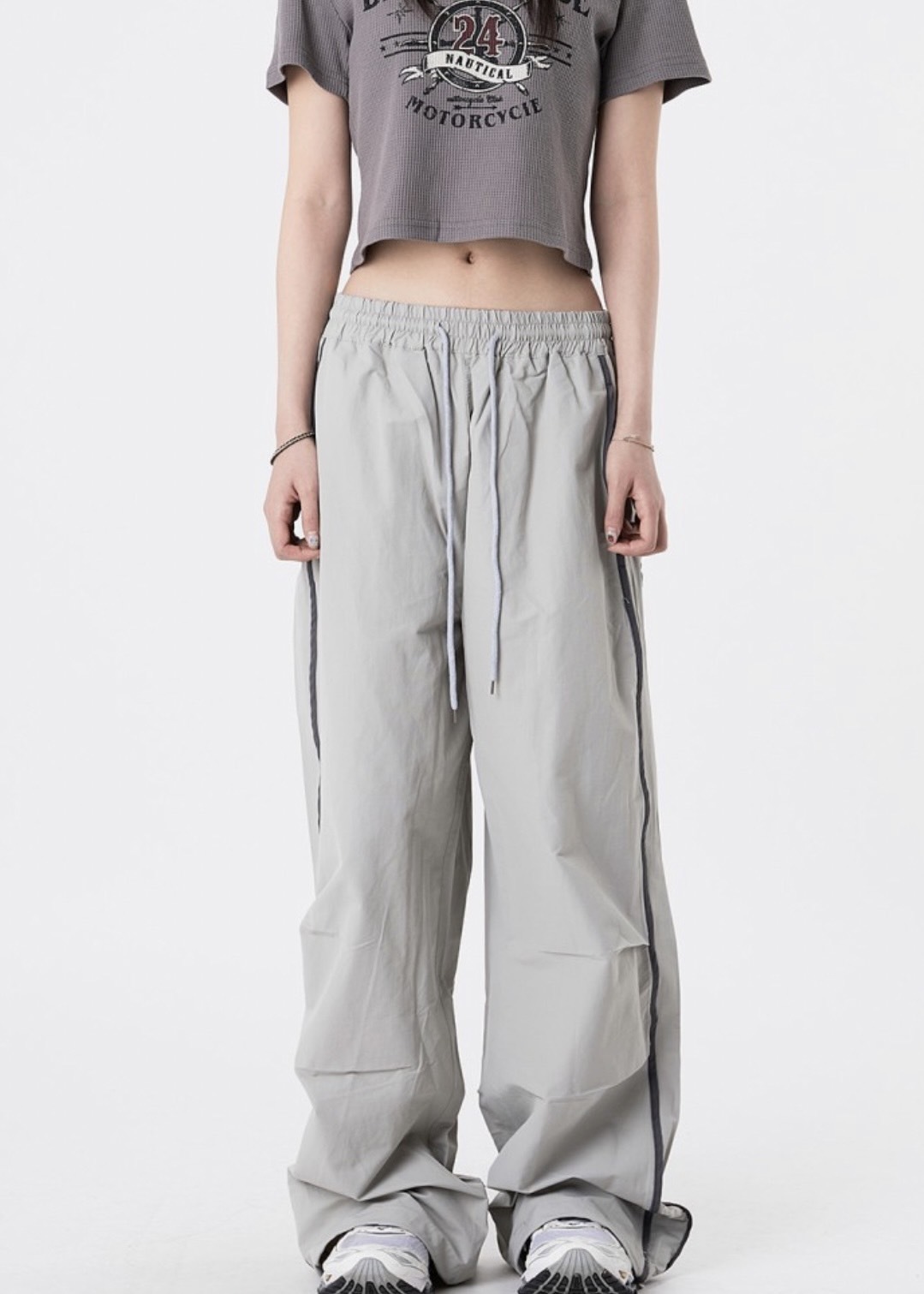 RAUCOHOUSE 側邊條設計 傘兵尼龍長褲（5 COLOR）