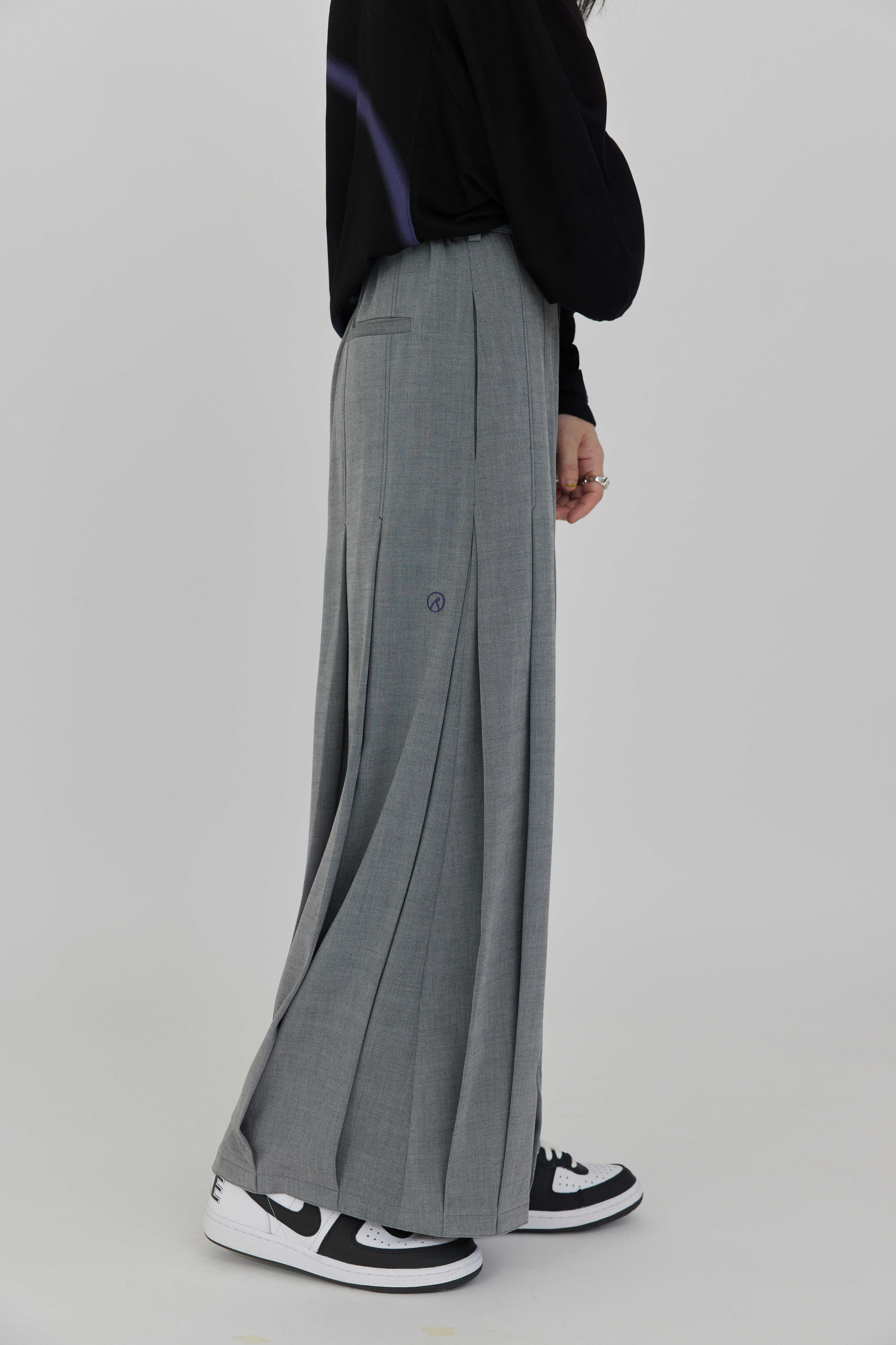 Balloon Wide-Leg Pants | Gray