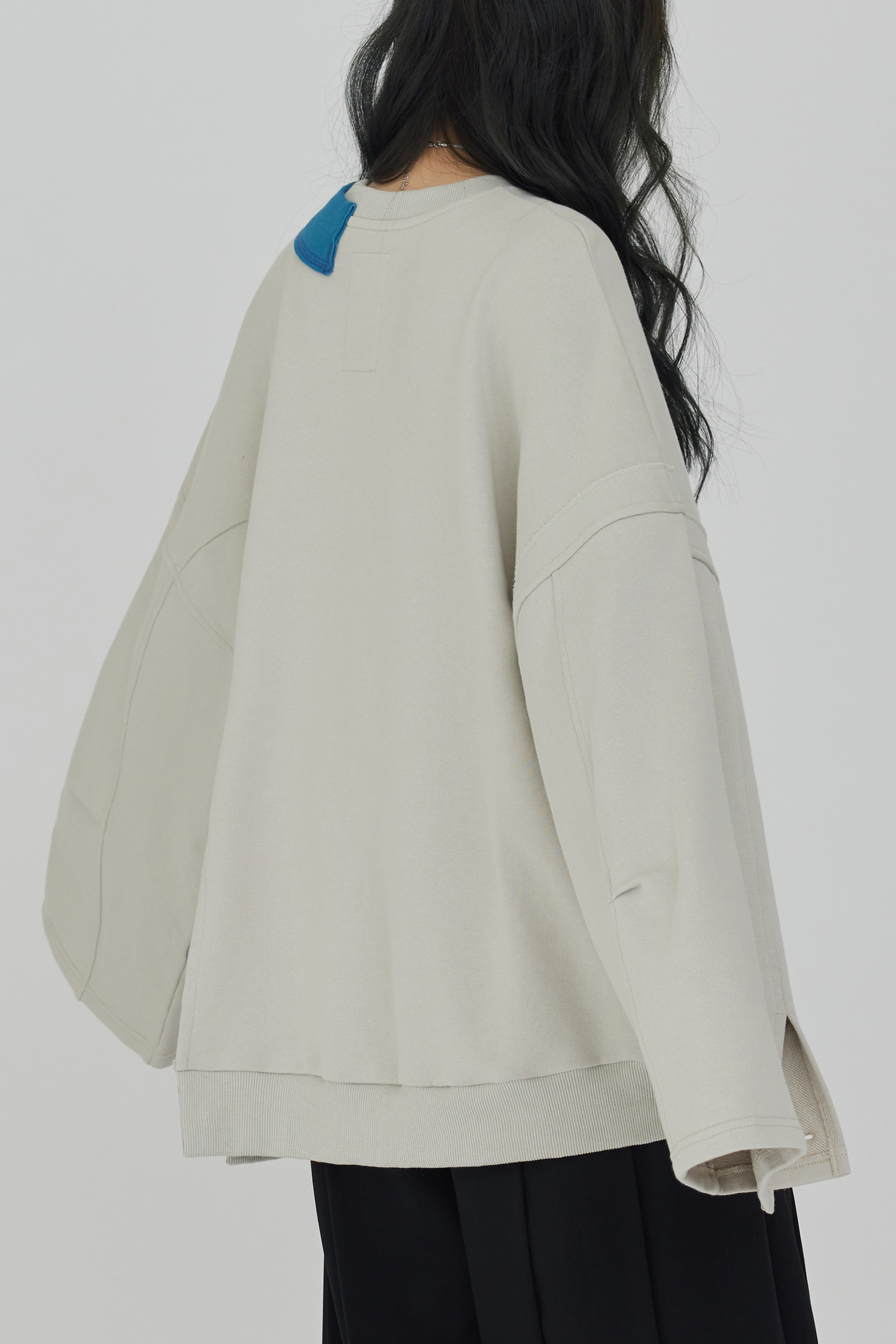 Color Patch Crewneck Sweatshirt | Almond Milk