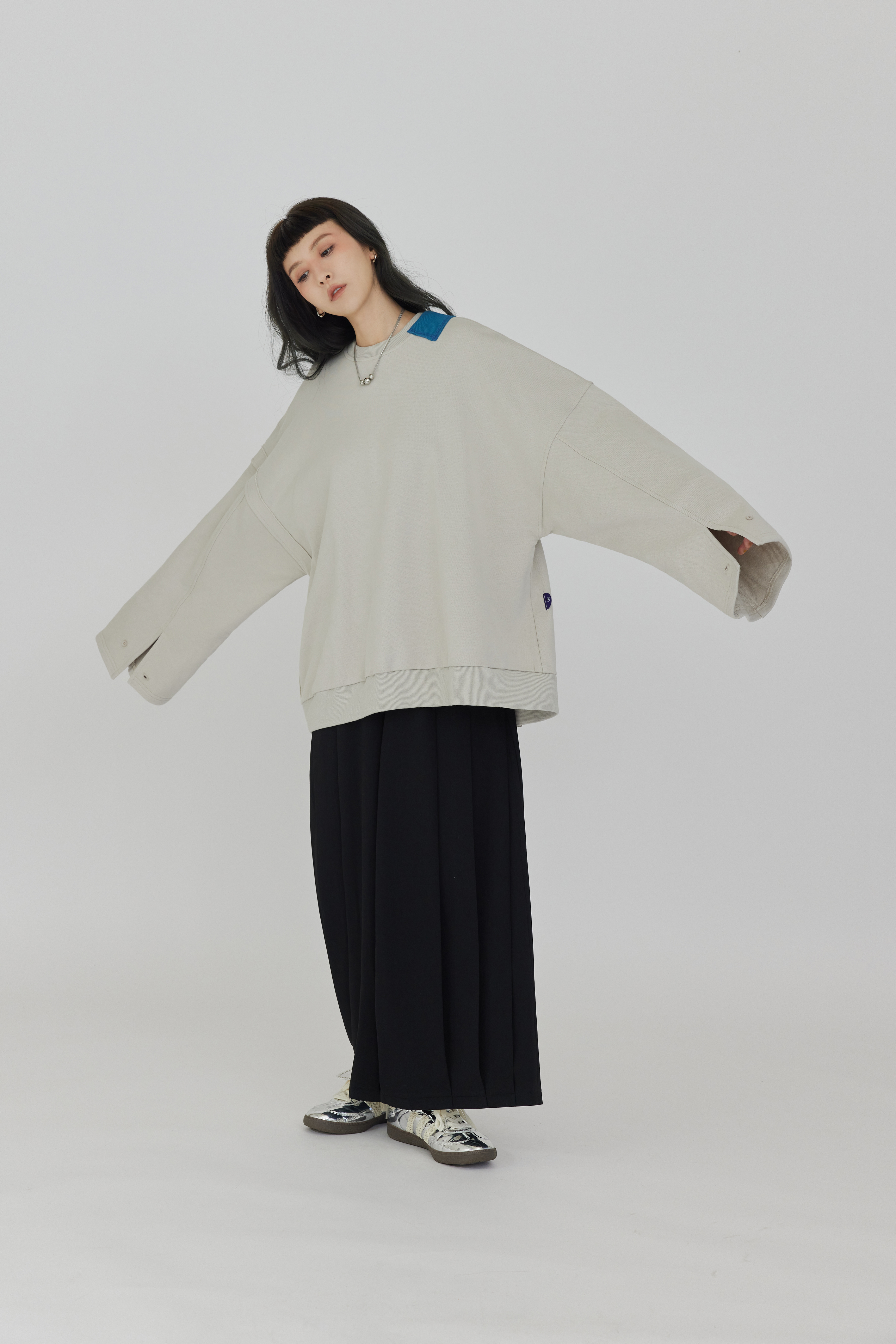 Color Patch Crewneck Sweatshirt | Almond Milk