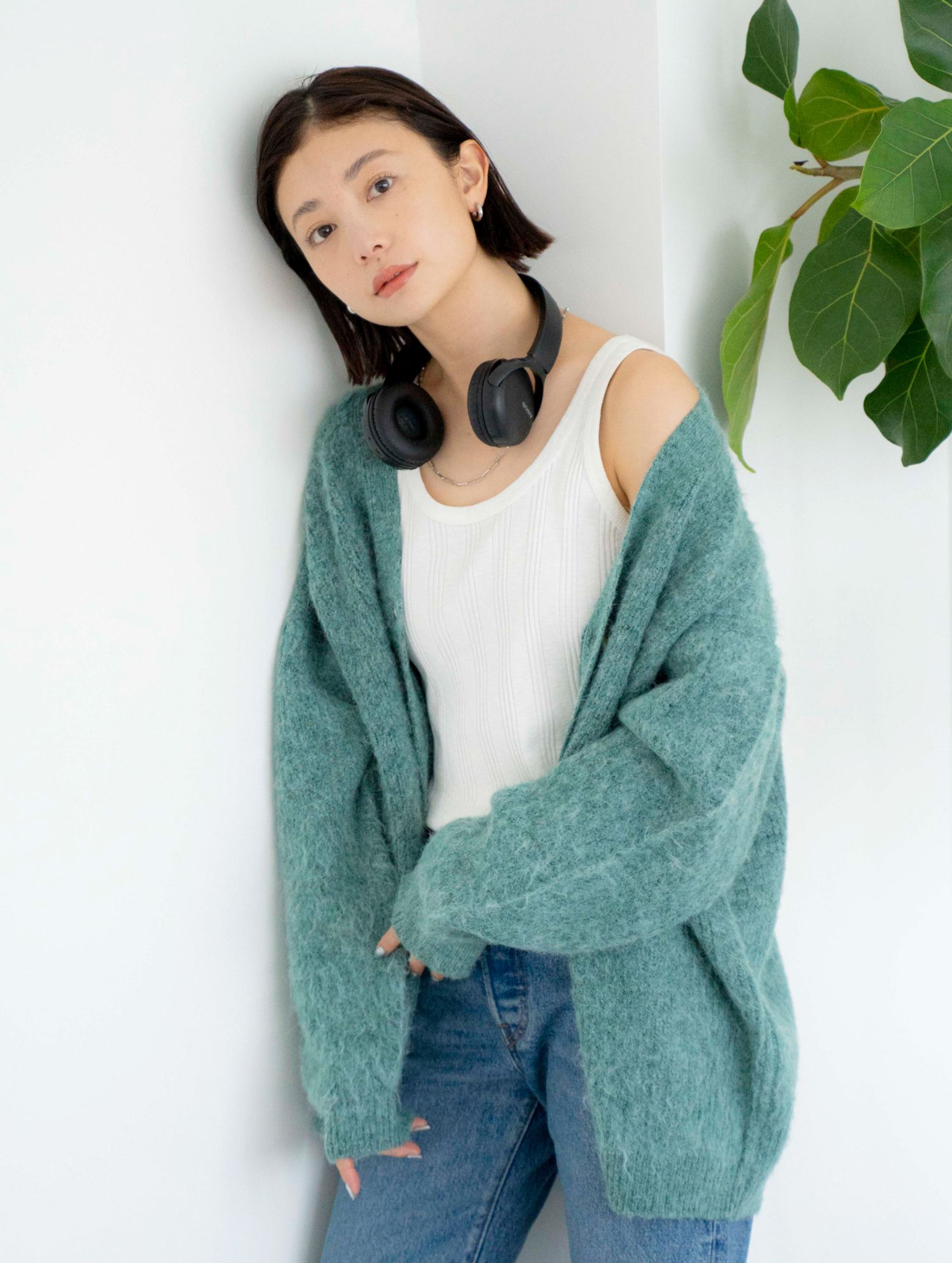 Ungrid  【WEB限定】カラールーズニットカーデ綠（1123528335）