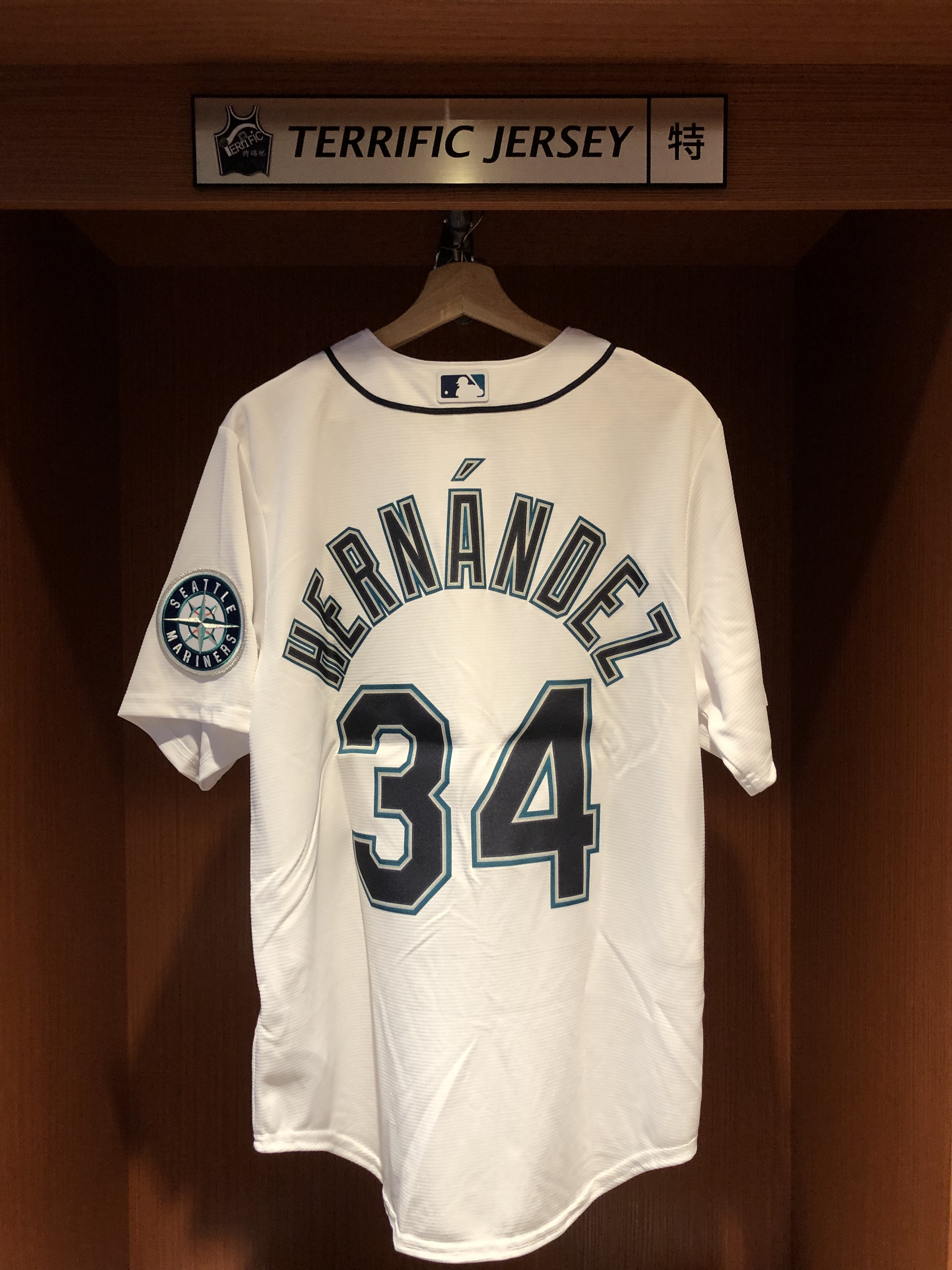 MLB球衣 Felix Hernandez 西雅圖水手白 臂章 Nike Replica Player Name Jersey 球迷版 熱轉印 全新