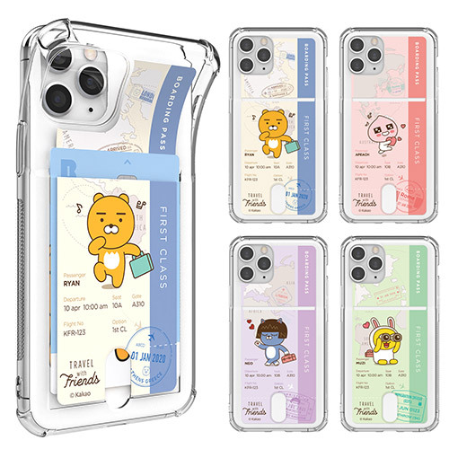 Kakao Friends - Clear Card Soft Case - 透明防撞卡槽手機保護軟殼 S2 16 S23