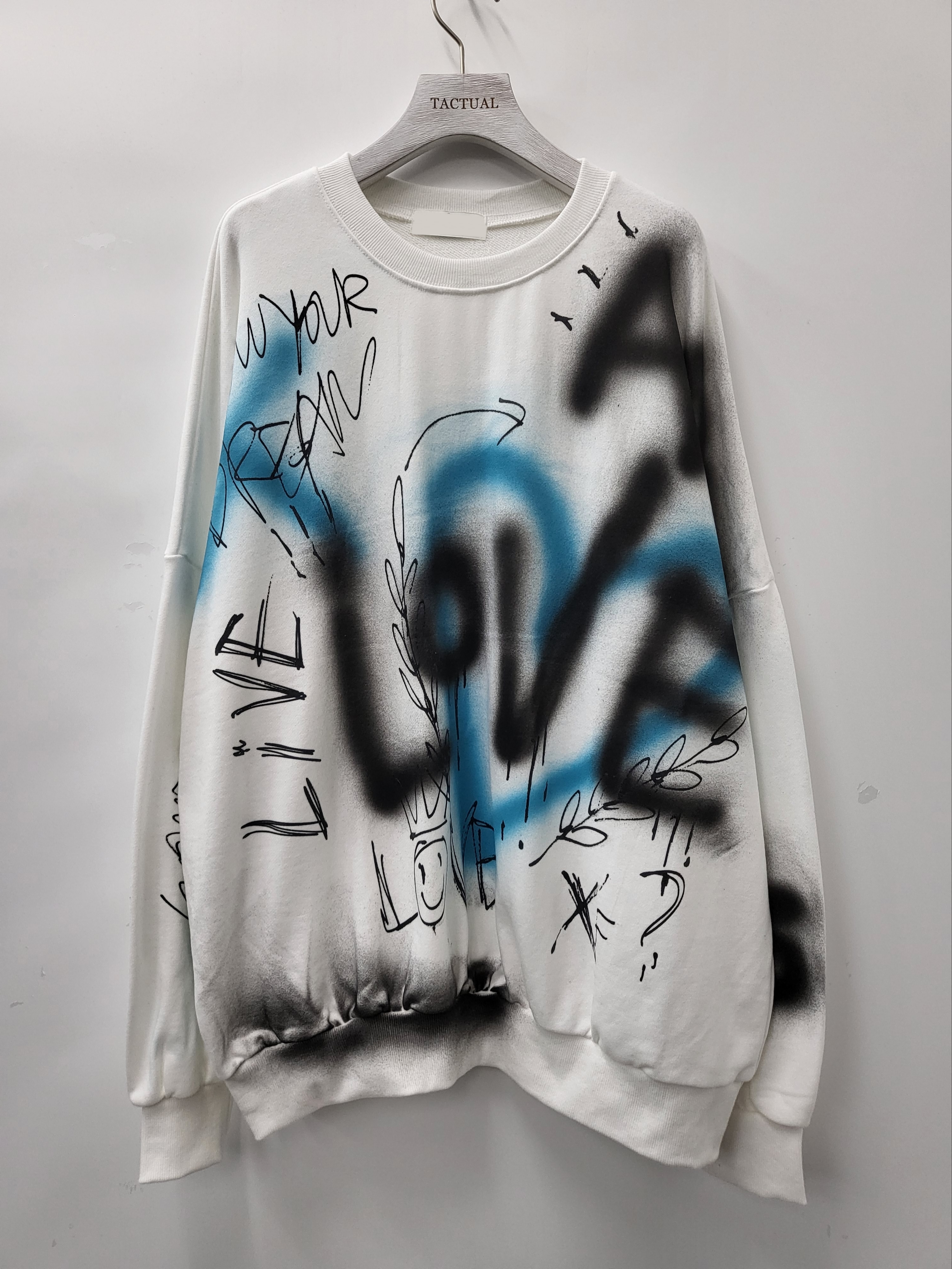 塗鴉英文字圖案衛衣 T5218