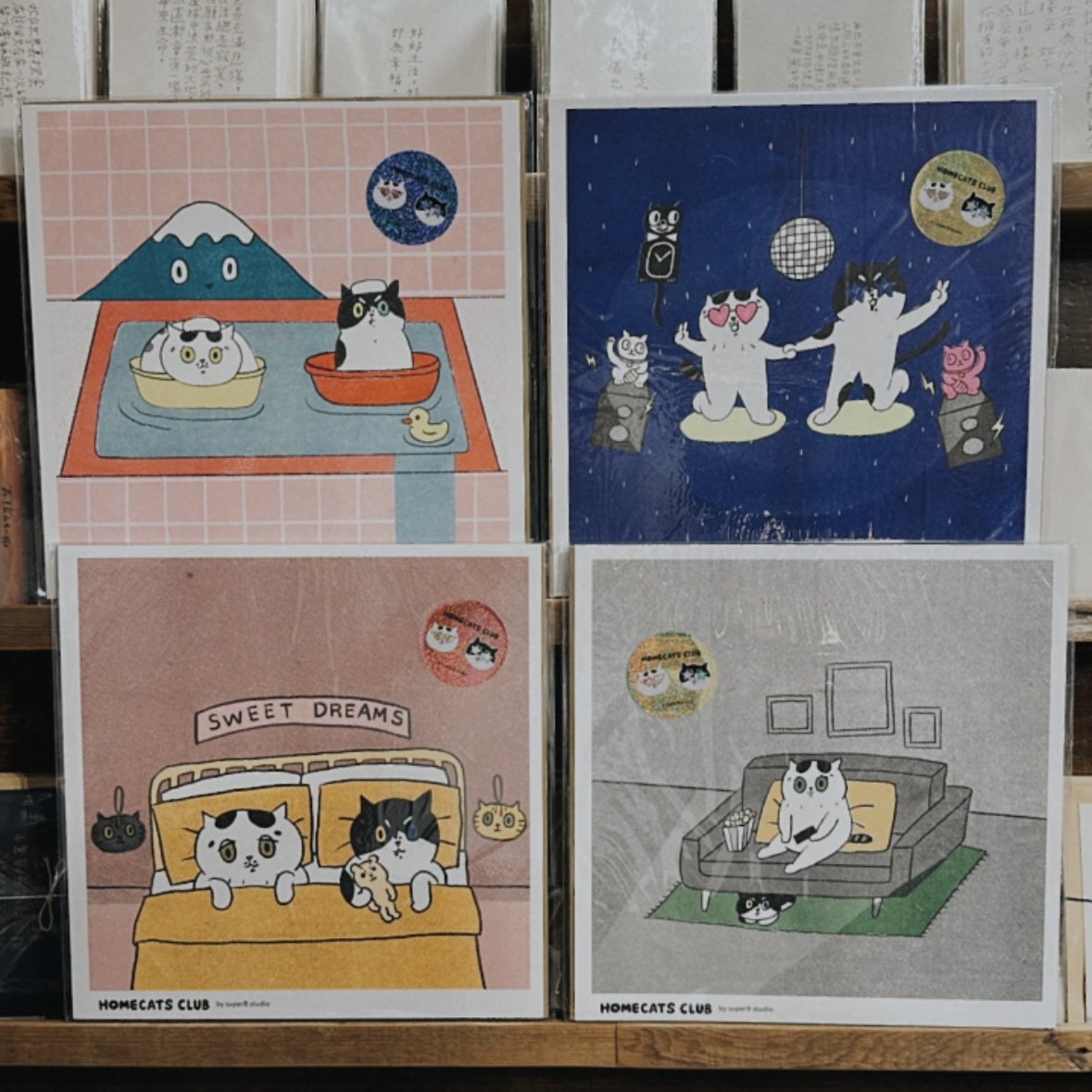 Namaste 貓咪黑膠海報｜superB studio