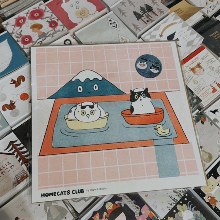 喵吉山澡堂 貓咪黑膠海報｜superB studio