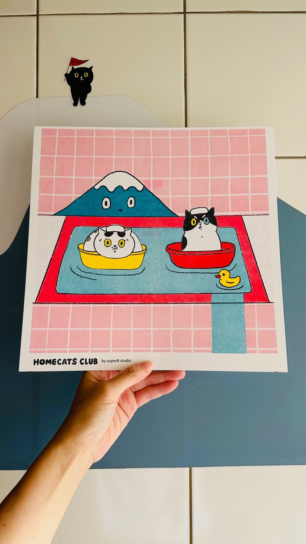 喵吉山澡堂 貓咪黑膠海報｜superB studio