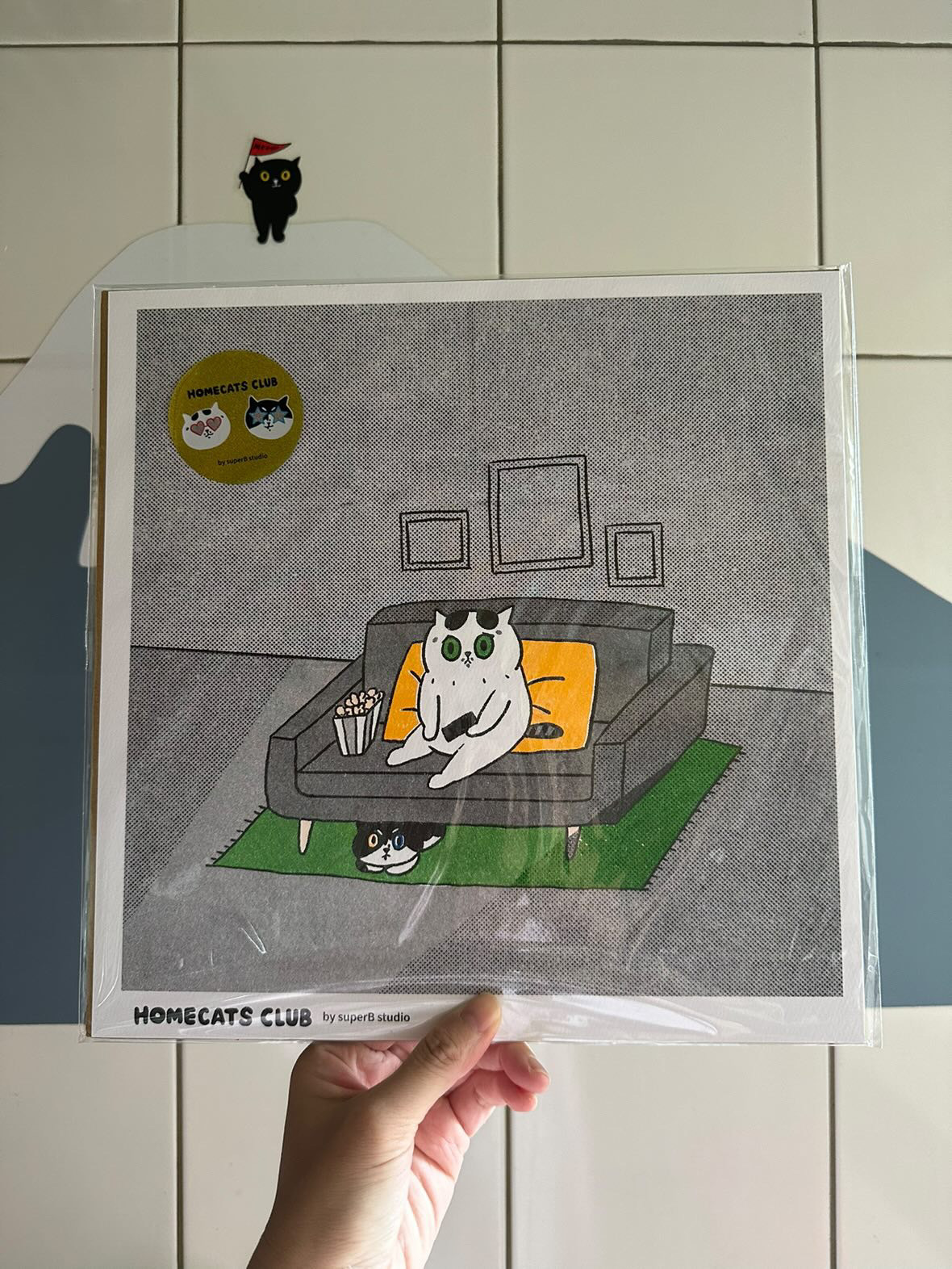 COUCH POTATO 貓咪黑膠海報｜superB studio