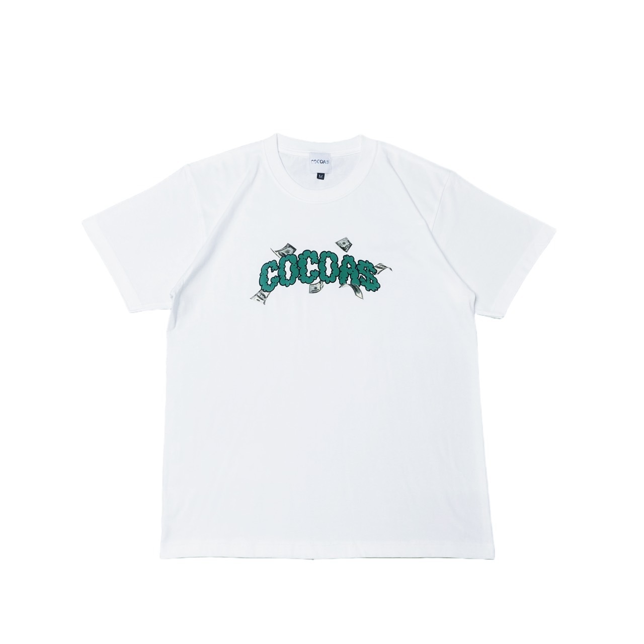 COCOA$ 煙霧字鈔票短T-白