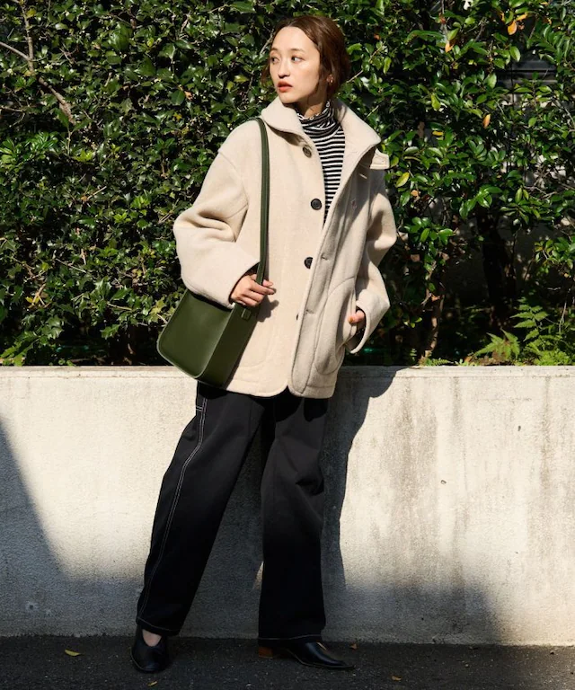 Danton  / WOMEN'S WOOL PILE ROUND COLLAR JACKET