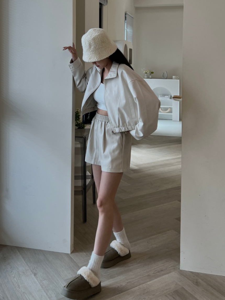 翻領短版皮外套*3色