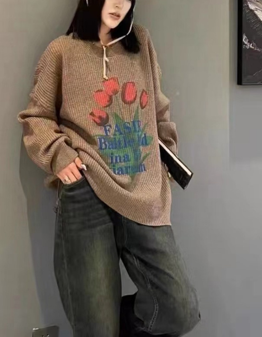 玫瑰針織長上衣*4色