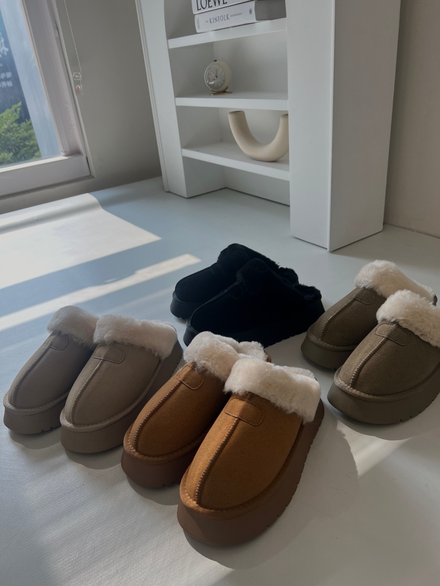 厚底毛毛雪地拖*4色